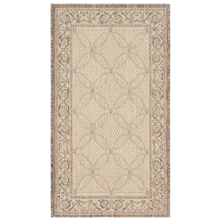 SAFAVIEH Outdoor CY1502-3001 Courtyard Natural / Brown Rug Image 1