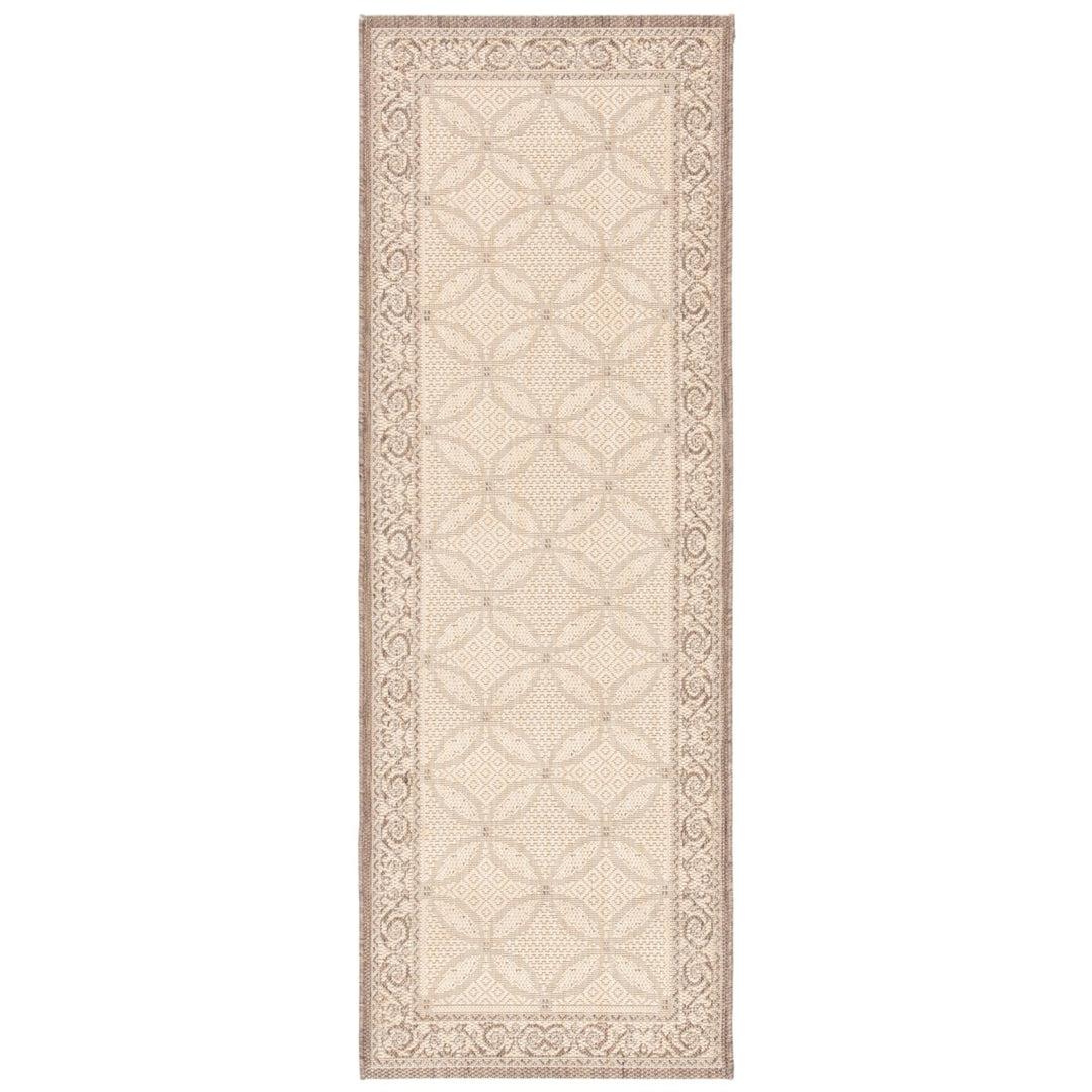 SAFAVIEH Outdoor CY1502-3001 Courtyard Natural / Brown Rug Image 1