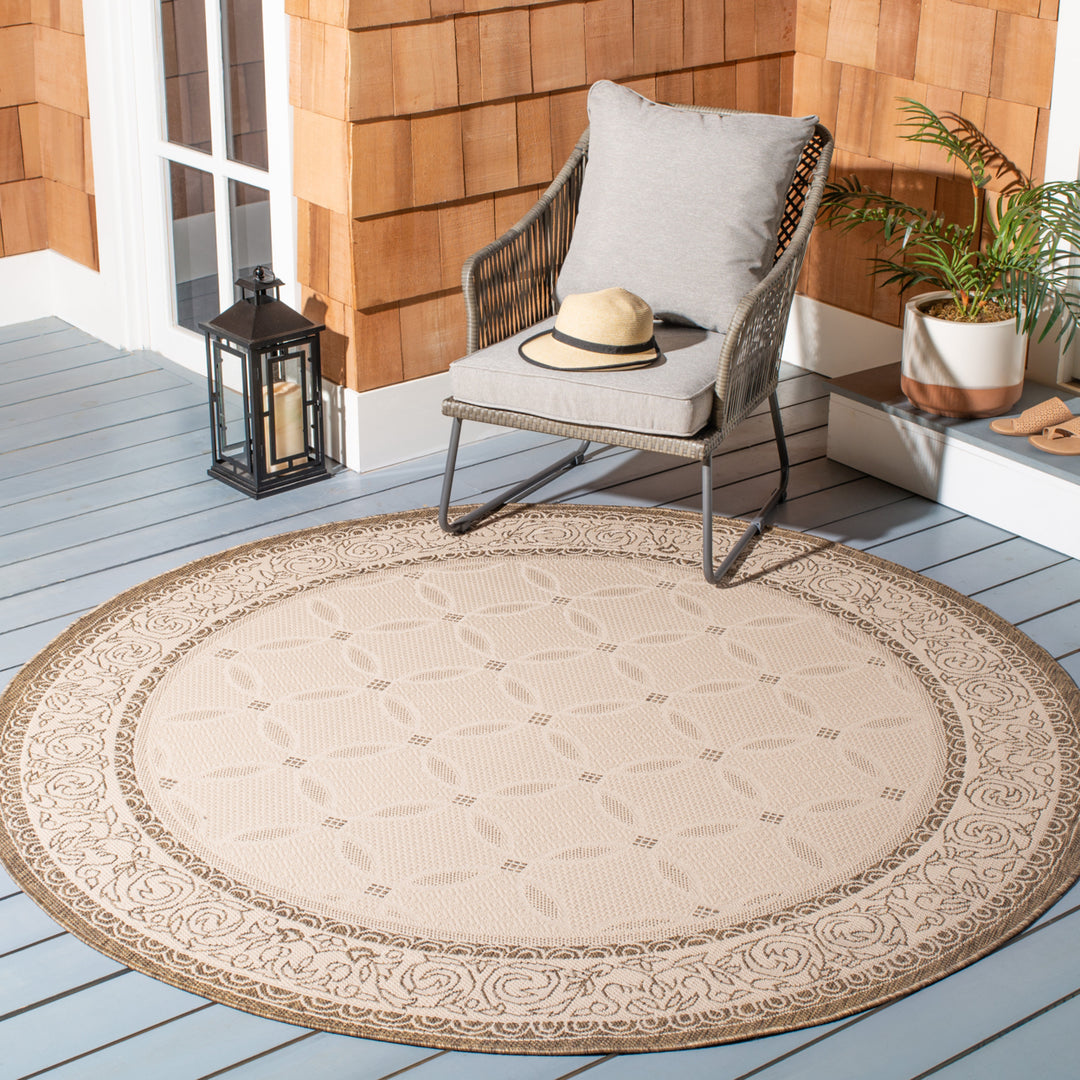 SAFAVIEH Outdoor CY1502-3001 Courtyard Natural / Brown Rug Image 11