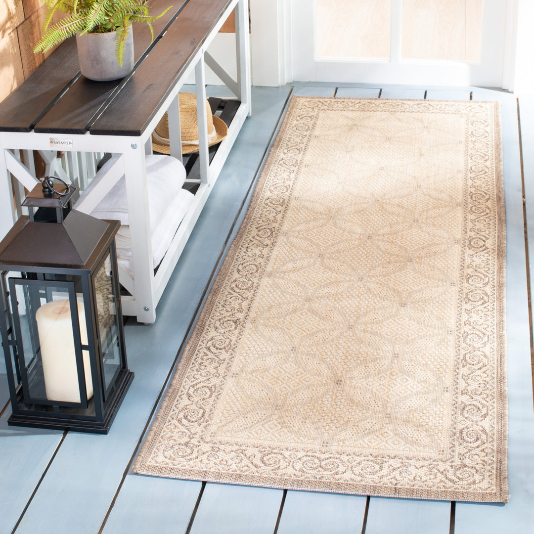 SAFAVIEH Outdoor CY1502-3001 Courtyard Natural / Brown Rug Image 12