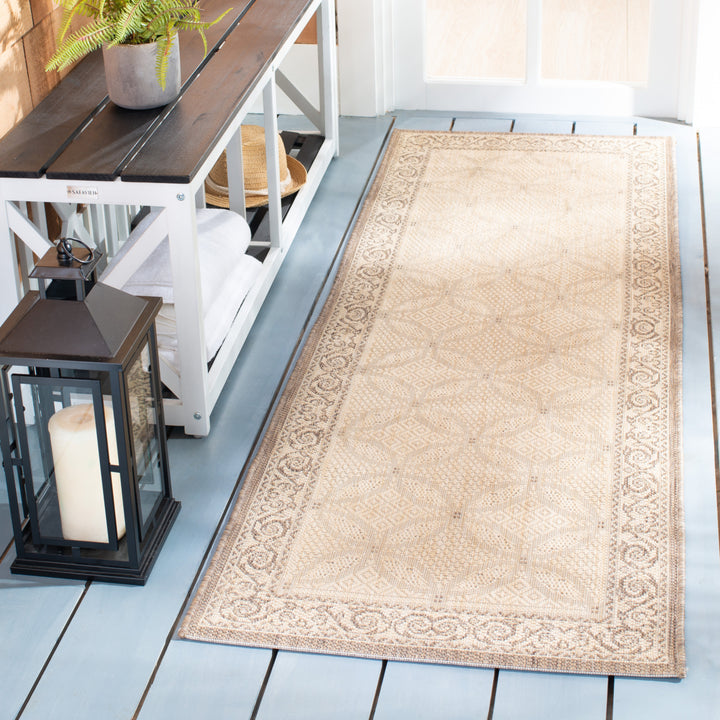 SAFAVIEH Outdoor CY1502-3001 Courtyard Natural / Brown Rug Image 12
