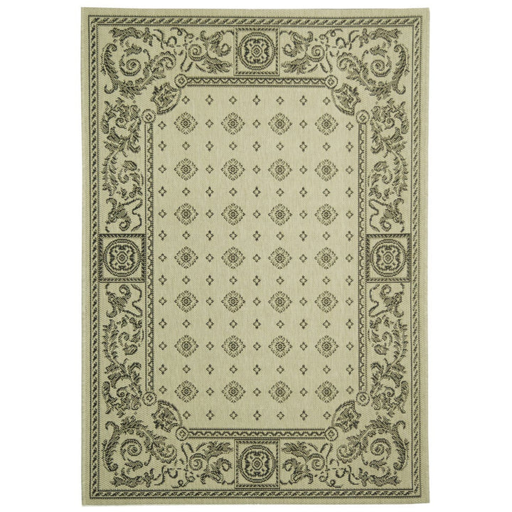 SAFAVIEH Indoor Outdoor CY1356-3901 Courtyard Sand / Black Rug Image 1