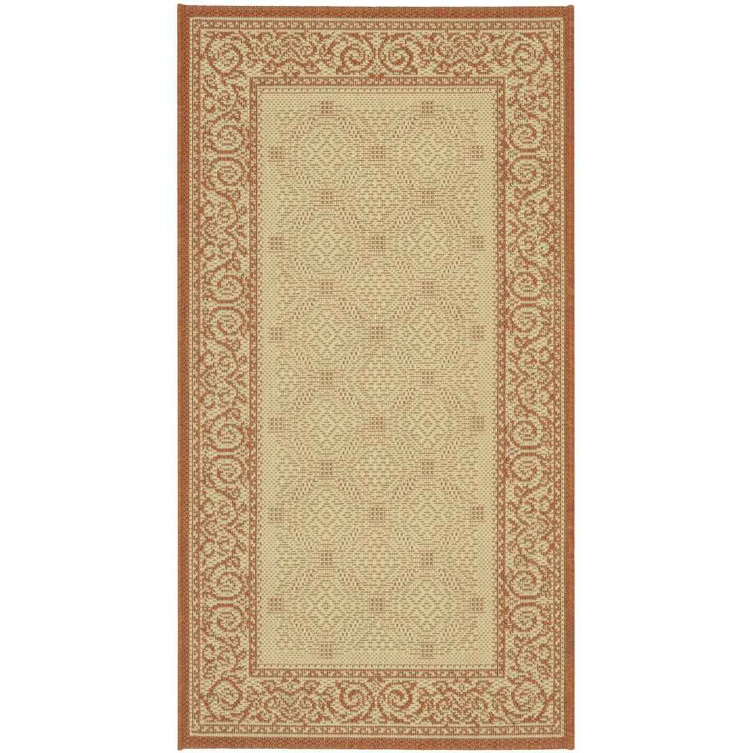 SAFAVIEH Outdoor CY1502-3201 Courtyard Natural / Terra Rug Image 1