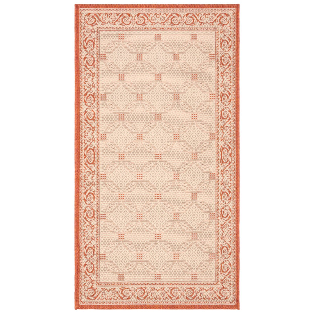 SAFAVIEH Outdoor CY1502-3201 Courtyard Natural / Terra Rug Image 1