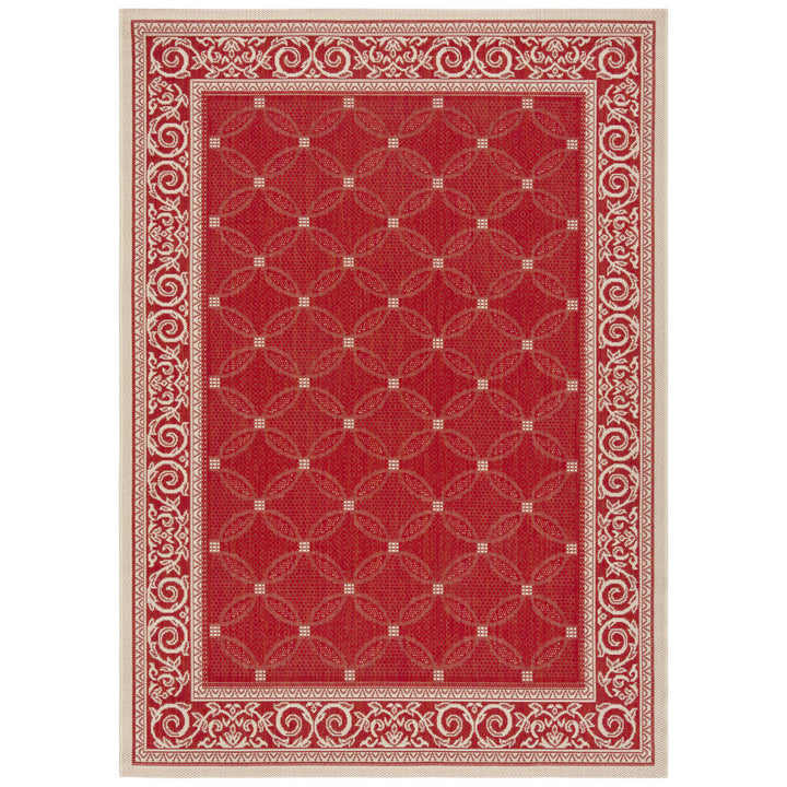 SAFAVIEH Outdoor CY1502-3707 Courtyard Red / Natural Rug Image 4