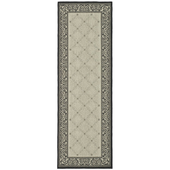 SAFAVIEH Indoor Outdoor CY1502-3901 Courtyard Sand / Black Rug Image 1