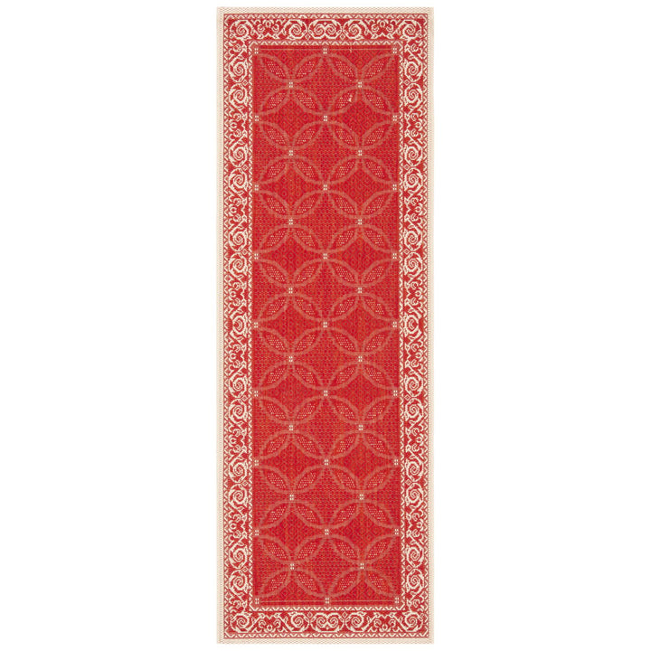 SAFAVIEH Outdoor CY1502-3707 Courtyard Red / Natural Rug Image 6