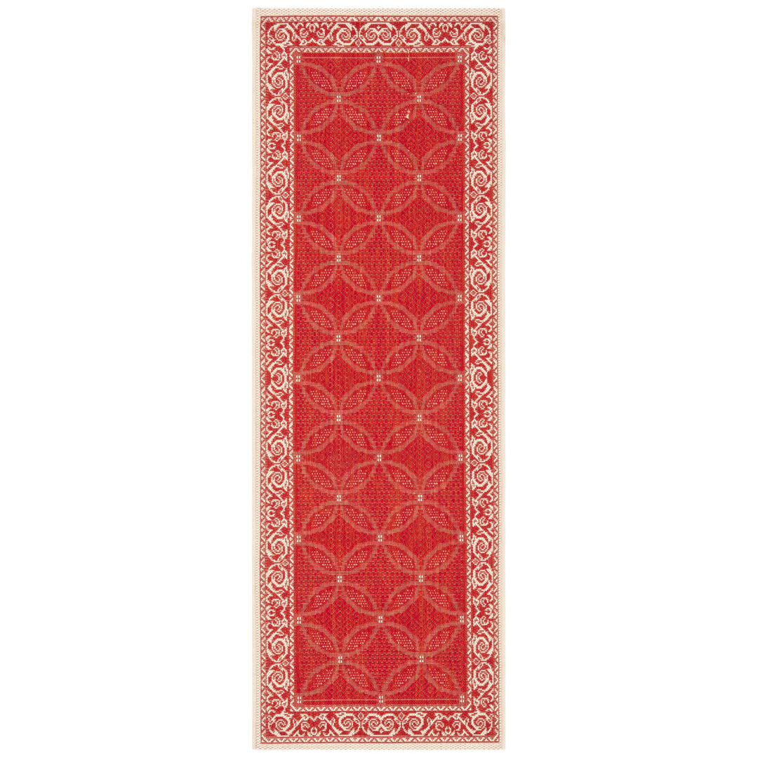 SAFAVIEH Outdoor CY1502-3707 Courtyard Red / Natural Rug Image 1