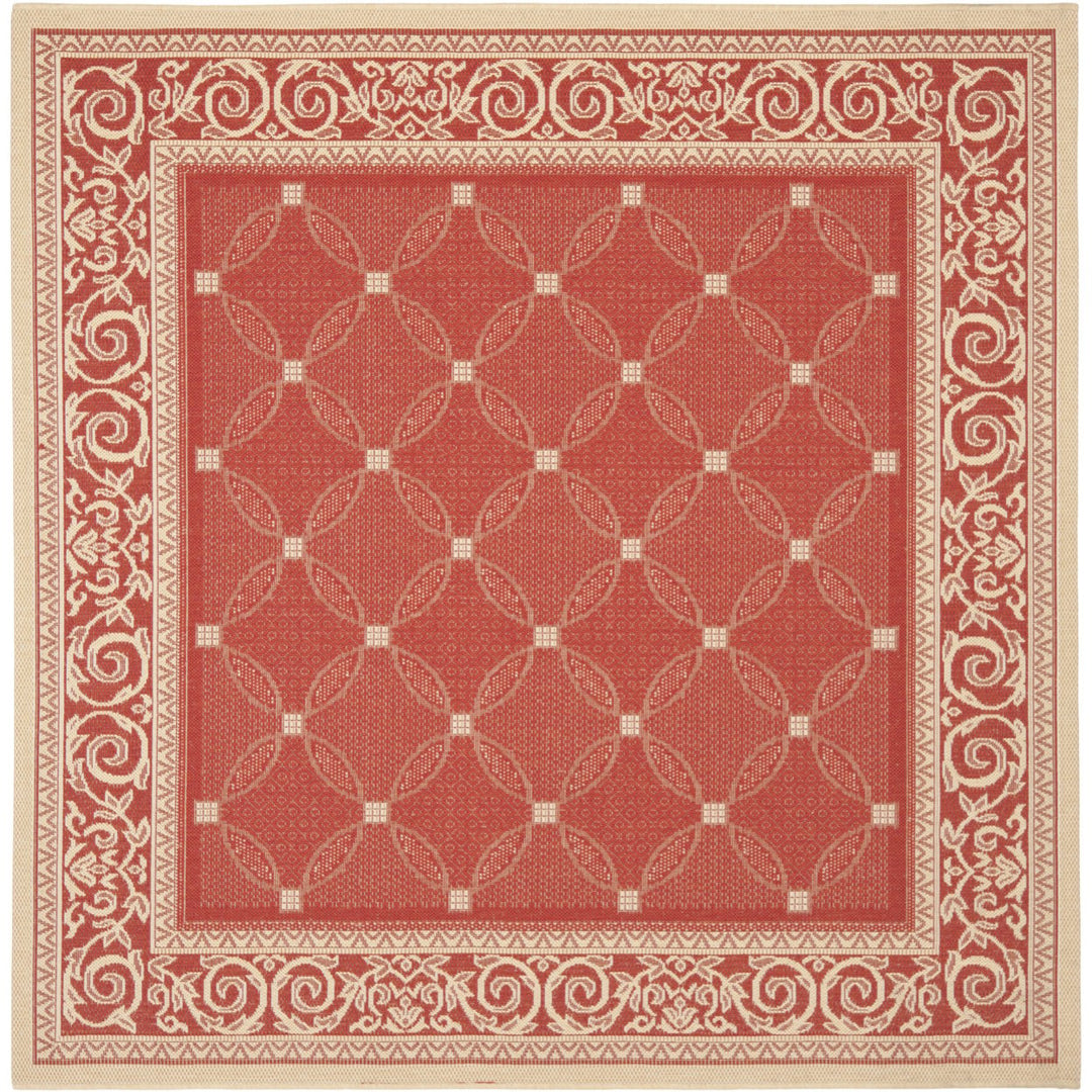 SAFAVIEH Outdoor CY1502-3707 Courtyard Red / Natural Rug Image 7