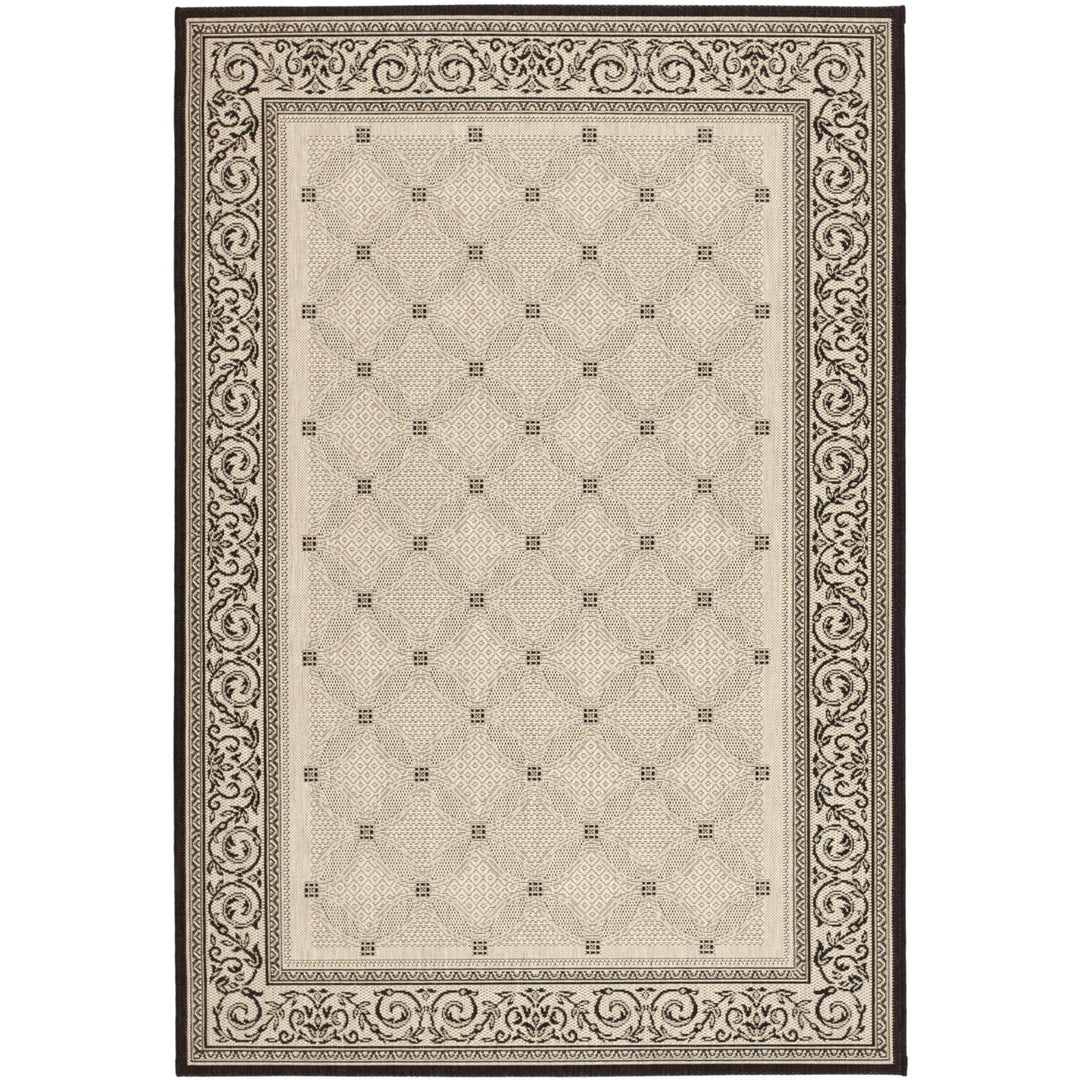 SAFAVIEH Indoor Outdoor CY1502-3901 Courtyard Sand / Black Rug Image 1