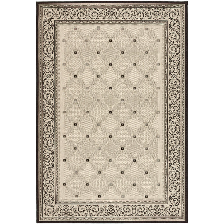 SAFAVIEH Indoor Outdoor CY1502-3901 Courtyard Sand / Black Rug Image 1