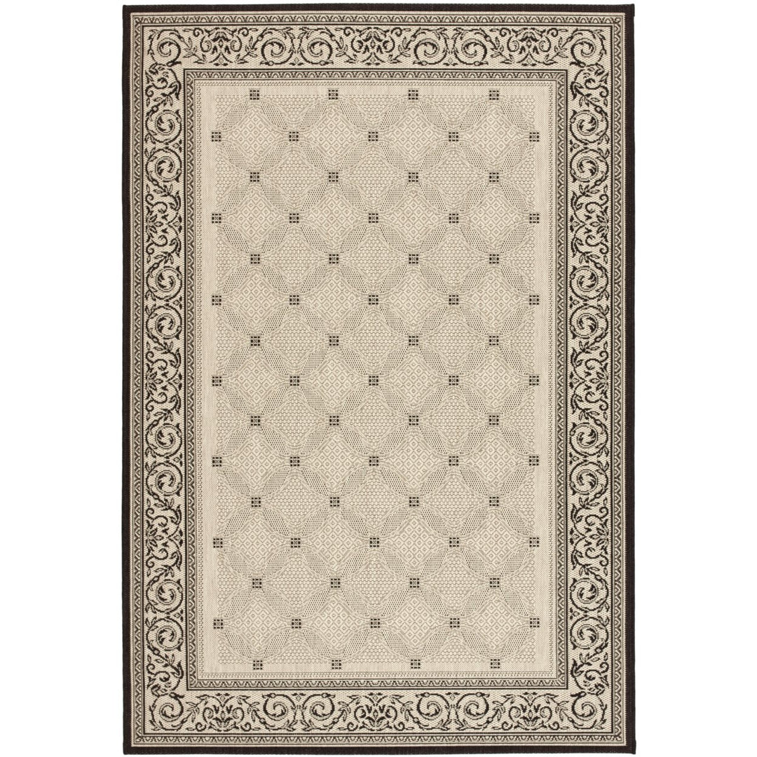 SAFAVIEH Indoor Outdoor CY1502-3901 Courtyard Sand / Black Rug Image 1