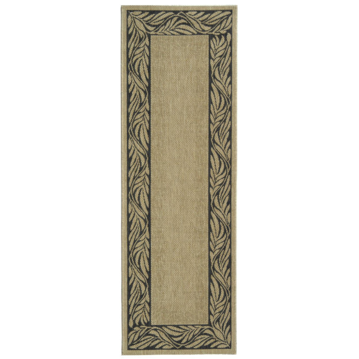 SAFAVIEH Outdoor CY1551-3301 Courtyard Sand / Grey Rug Image 1