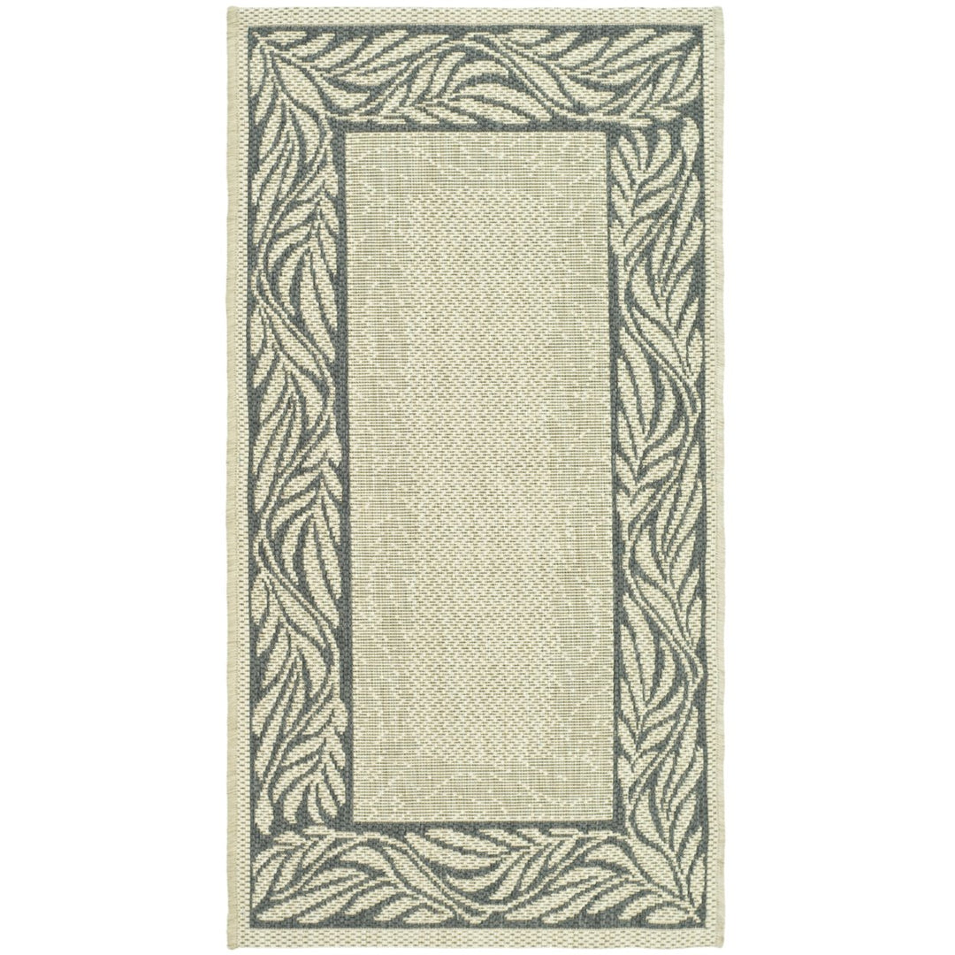 SAFAVIEH Outdoor CY1551-3301 Courtyard Sand / Grey Rug Image 1