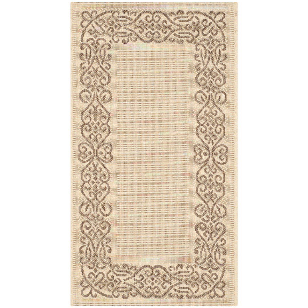 SAFAVIEH Outdoor CY1588-3001 Courtyard Natural / Brown Rug Image 2