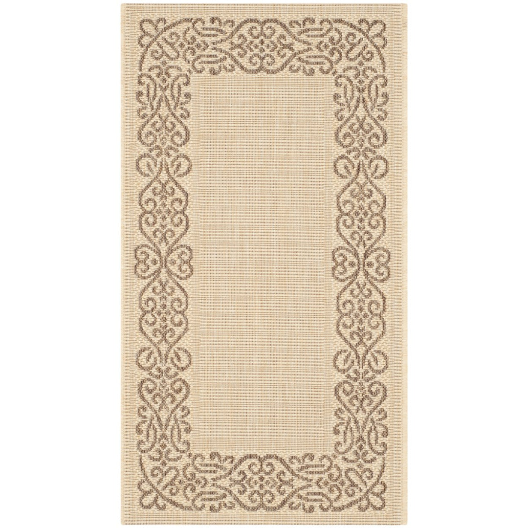 SAFAVIEH Outdoor CY1588-3001 Courtyard Natural / Brown Rug Image 1