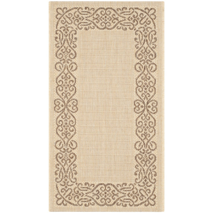 SAFAVIEH Outdoor CY1588-3001 Courtyard Natural / Brown Rug Image 1