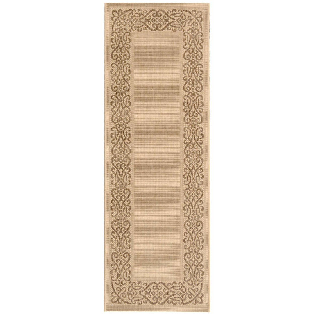 SAFAVIEH Outdoor CY1588-3001 Courtyard Natural / Brown Rug Image 1