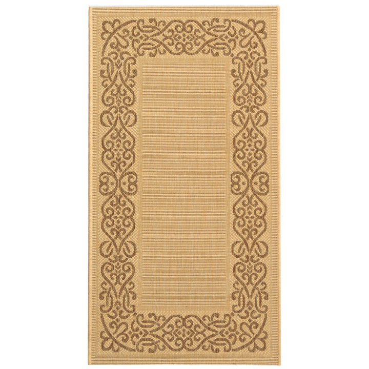 SAFAVIEH Outdoor CY1588-3001 Courtyard Natural / Brown Rug Image 1