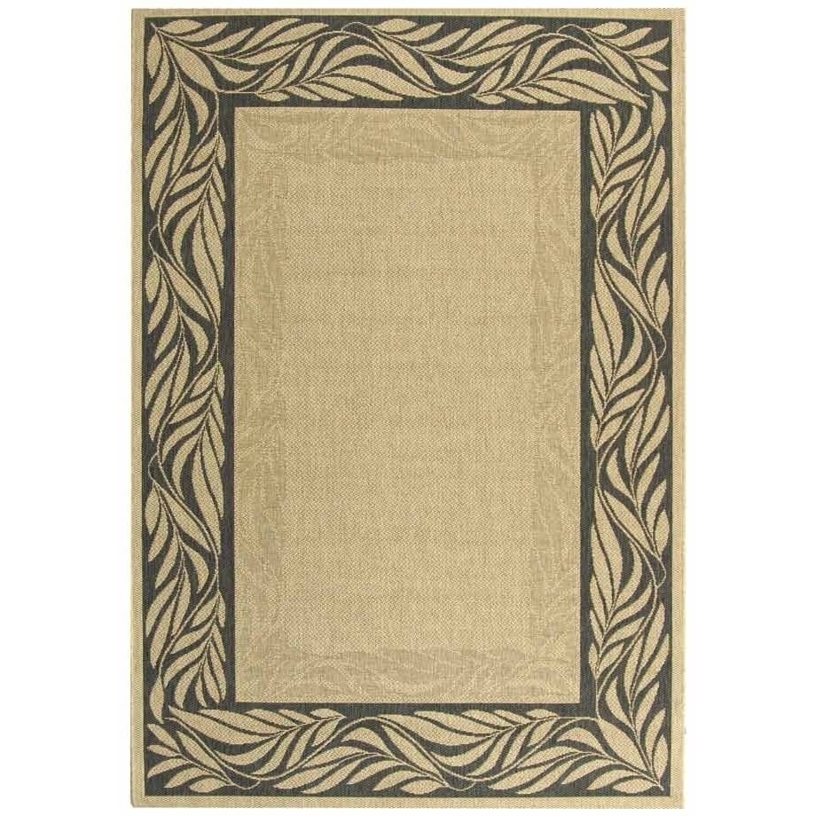 SAFAVIEH Outdoor CY1551-3301 Courtyard Sand / Grey Rug Image 1