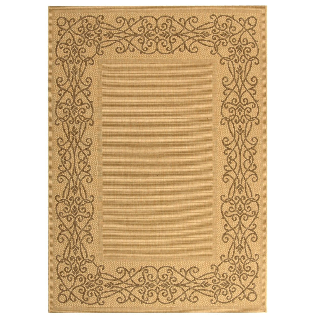 SAFAVIEH Outdoor CY1588-3001 Courtyard Natural / Brown Rug Image 1