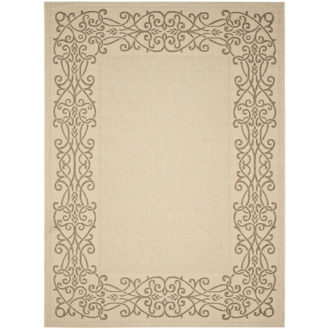 SAFAVIEH Outdoor CY1588-3001 Courtyard Natural / Brown Rug Image 1