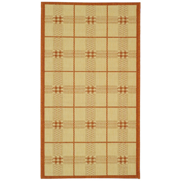 SAFAVIEH Outdoor CY1587-3201 Courtyard Natural / Terra Rug Image 1