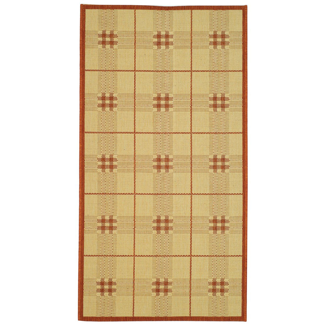 SAFAVIEH Outdoor CY1587-3201 Courtyard Natural / Terra Rug Image 1