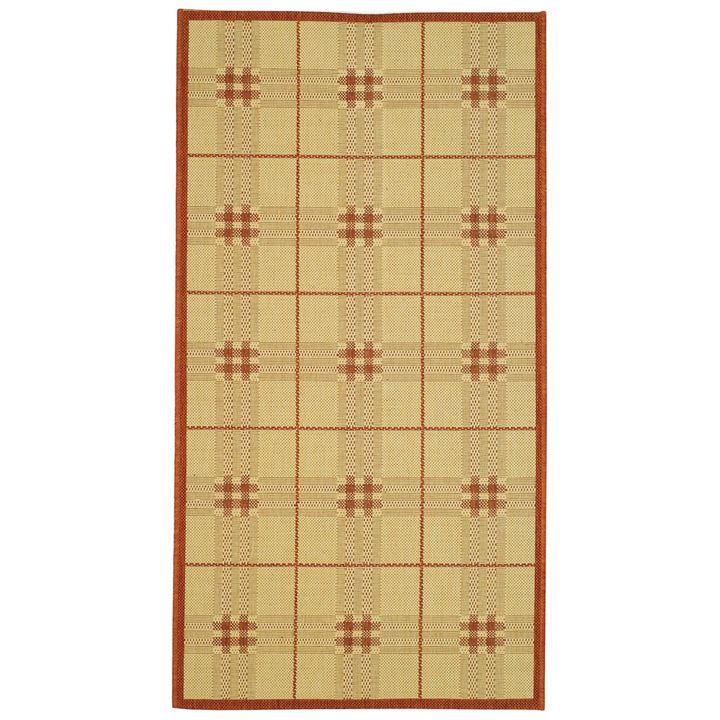 SAFAVIEH Outdoor CY1587-3201 Courtyard Natural / Terra Rug Image 1