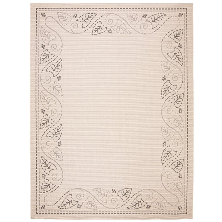 SAFAVIEH Indoor Outdoor CY1677-3901 Courtyard Sand / Black Rug Image 1