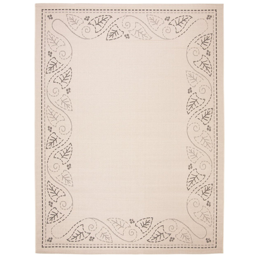 SAFAVIEH Indoor Outdoor CY1677-3901 Courtyard Sand / Black Rug Image 1