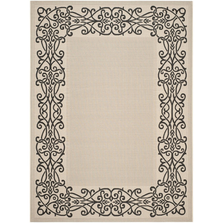 SAFAVIEH Indoor Outdoor CY1588-3901 Courtyard Sand / Black Rug Image 1