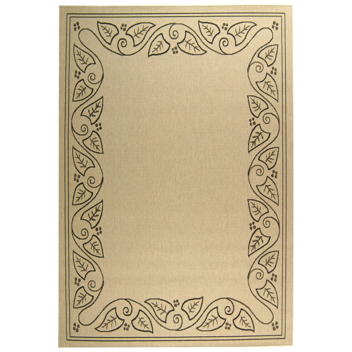 SAFAVIEH Indoor Outdoor CY1677-3901 Courtyard Sand / Black Rug Image 1