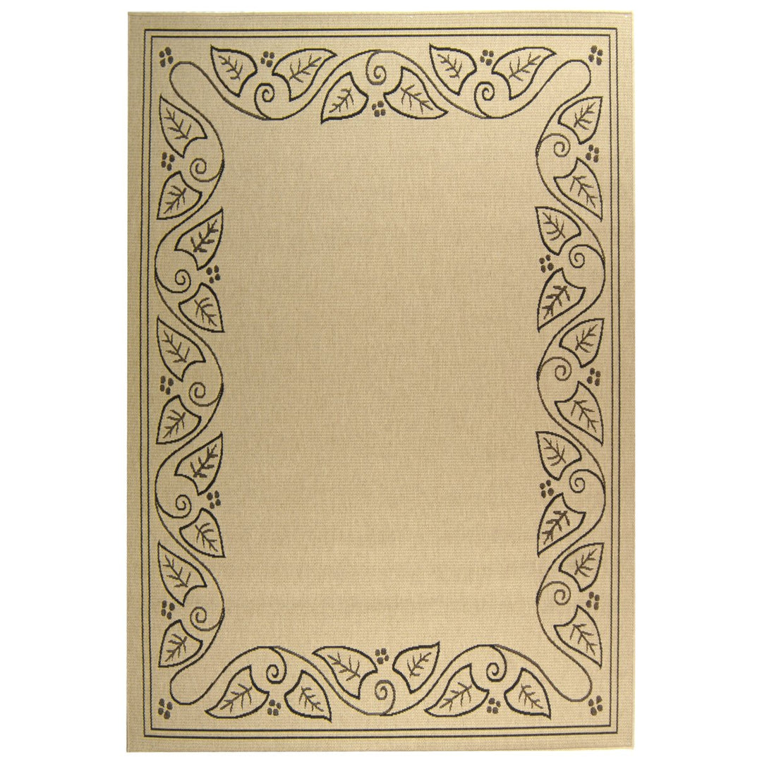 SAFAVIEH Indoor Outdoor CY1677-3901 Courtyard Sand / Black Rug Image 1