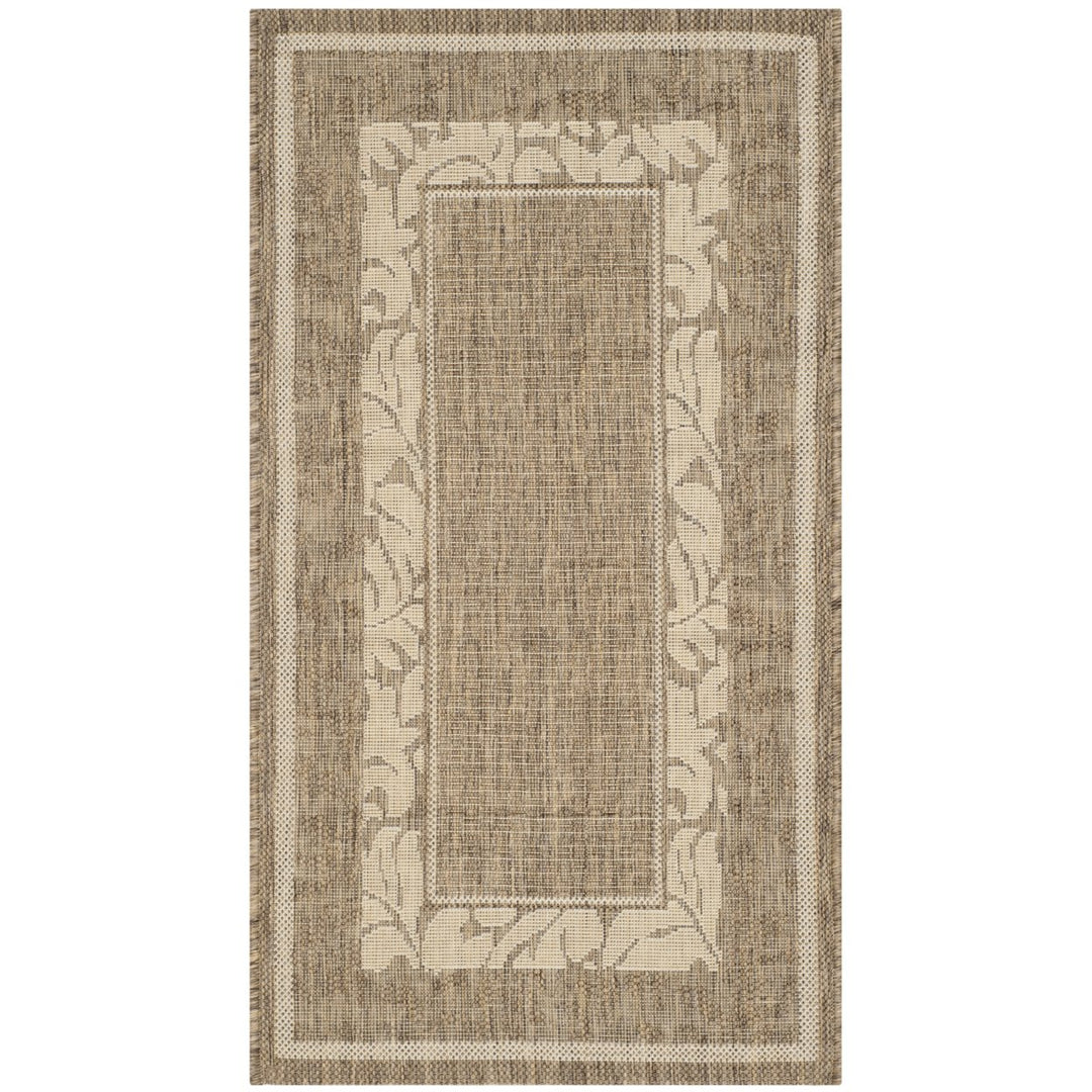 SAFAVIEH Outdoor CY1704-3009 Courtyard Brown / Natural Rug Image 1