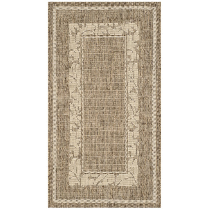 SAFAVIEH Outdoor CY1704-3009 Courtyard Brown / Natural Rug Image 1