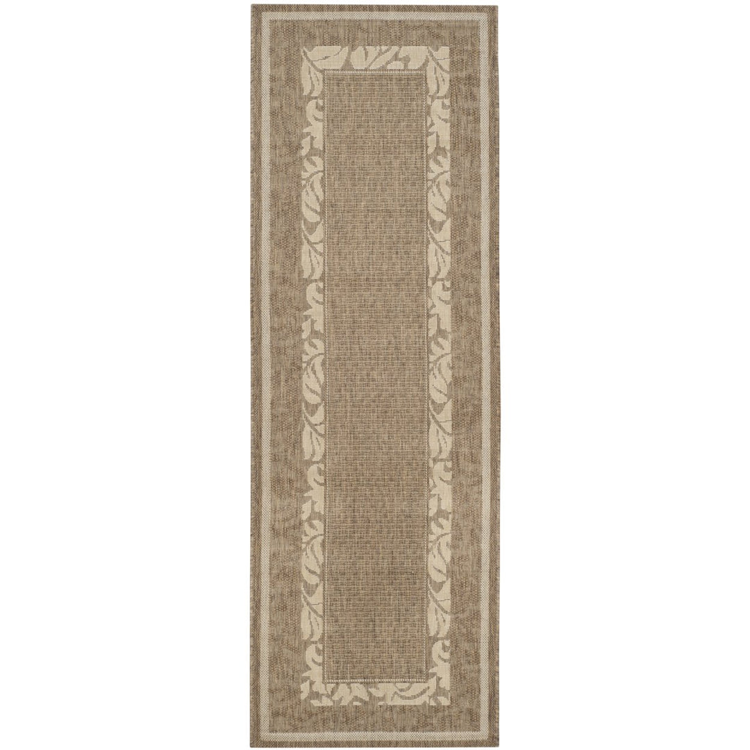 SAFAVIEH Outdoor CY1704-3009 Courtyard Brown / Natural Rug Image 1