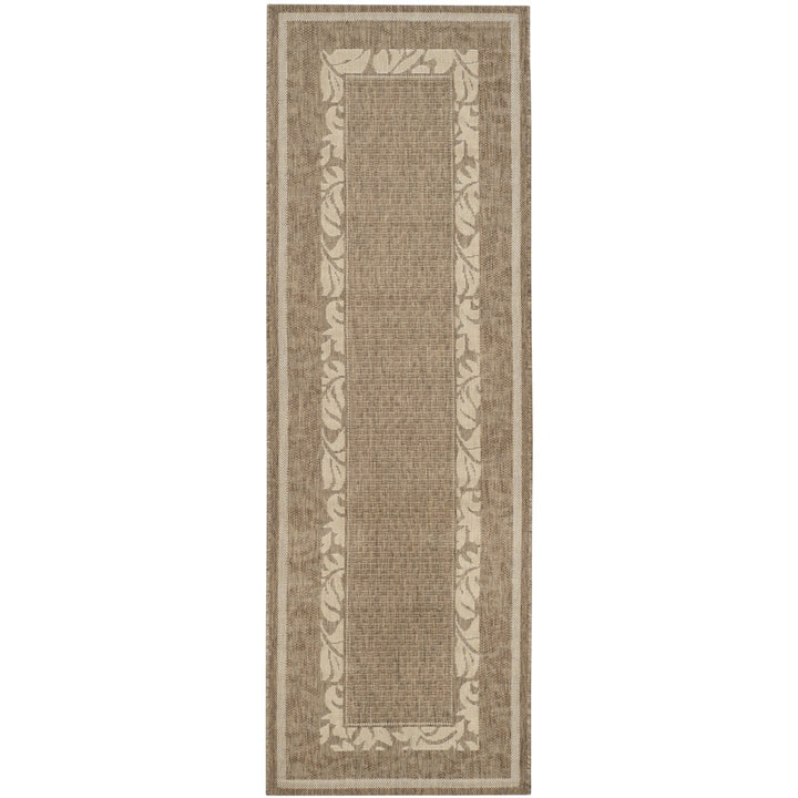 SAFAVIEH Outdoor CY1704-3009 Courtyard Brown / Natural Rug Image 1