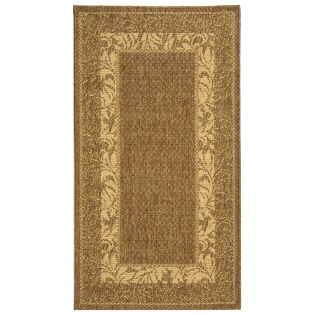 SAFAVIEH Outdoor CY1704-3009 Courtyard Brown / Natural Rug Image 1