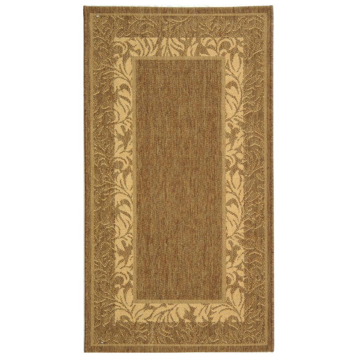 SAFAVIEH Outdoor CY1704-3009 Courtyard Brown / Natural Rug Image 1