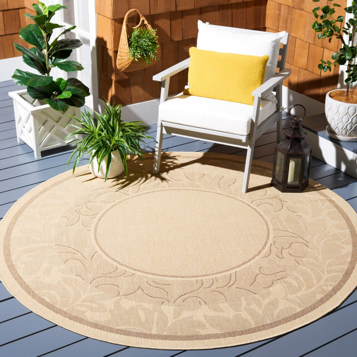 SAFAVIEH Outdoor CY1704-3001 Courtyard Natural / Brown Rug Image 10