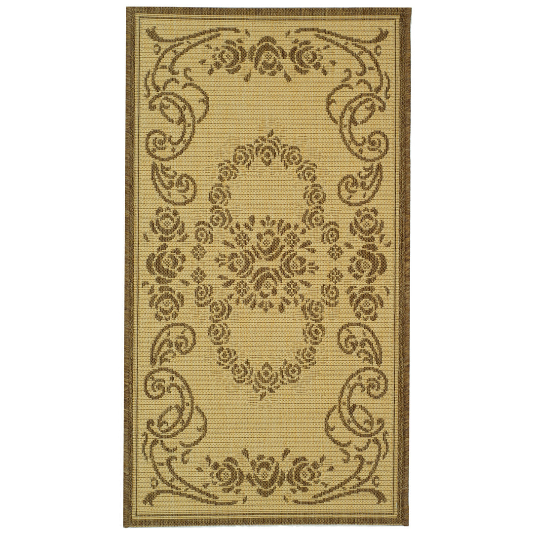 SAFAVIEH Outdoor CY1893-3001 Courtyard Natural / Brown Rug Image 2
