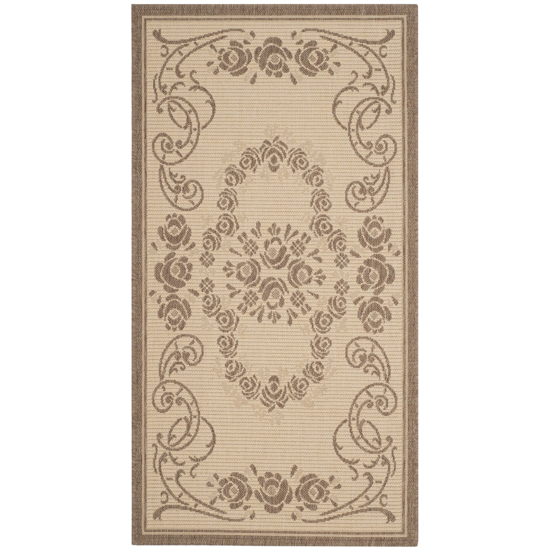 SAFAVIEH Outdoor CY1893-3001 Courtyard Natural / Brown Rug Image 4