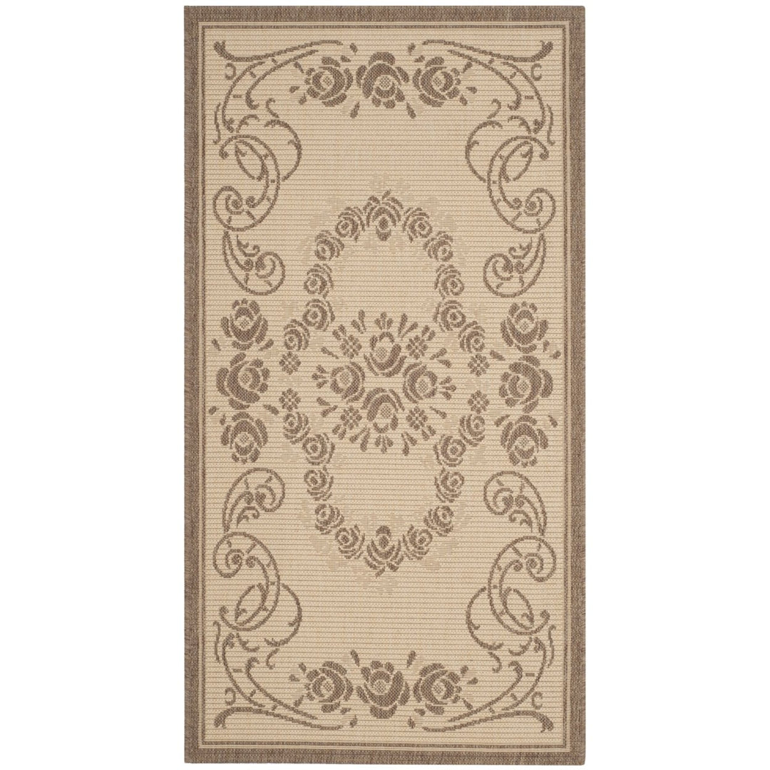 SAFAVIEH Outdoor CY1893-3001 Courtyard Natural / Brown Rug Image 1