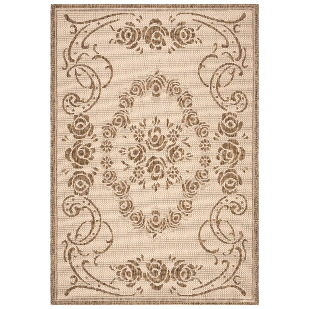 SAFAVIEH Outdoor CY1893-3001 Courtyard Natural / Brown Rug Image 1