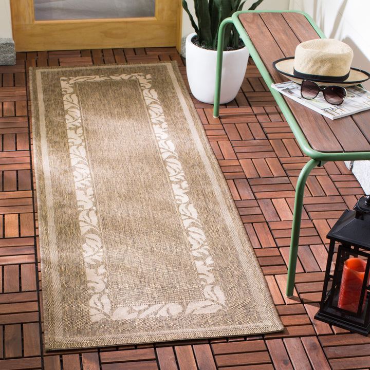 SAFAVIEH Outdoor CY1704-3009 Courtyard Brown / Natural Rug Image 11
