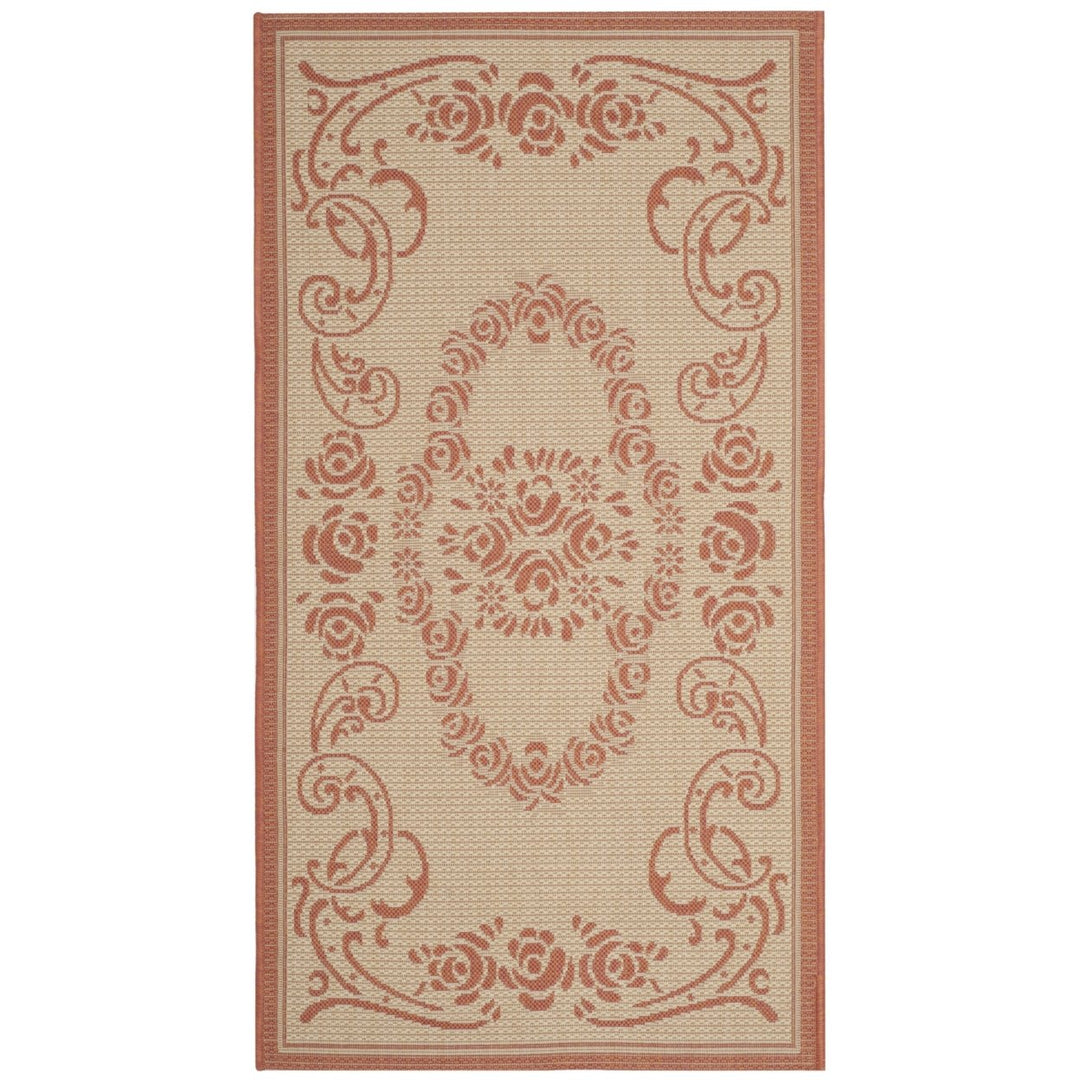 SAFAVIEH Outdoor CY1893-3201 Courtyard Natural / Terra Rug Image 1