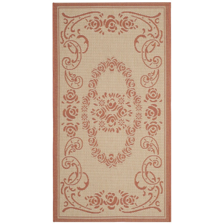 SAFAVIEH Outdoor CY1893-3201 Courtyard Natural / Terra Rug Image 1