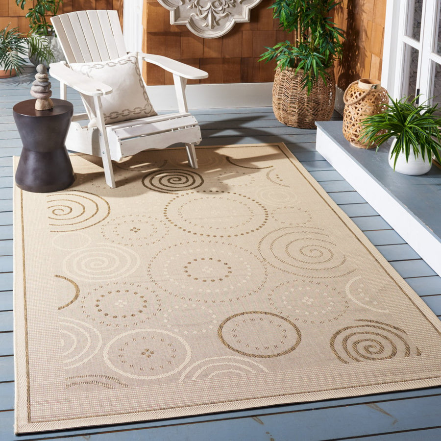 SAFAVIEH Outdoor CY1906-3001 Courtyard Natural / Brown Rug Image 1