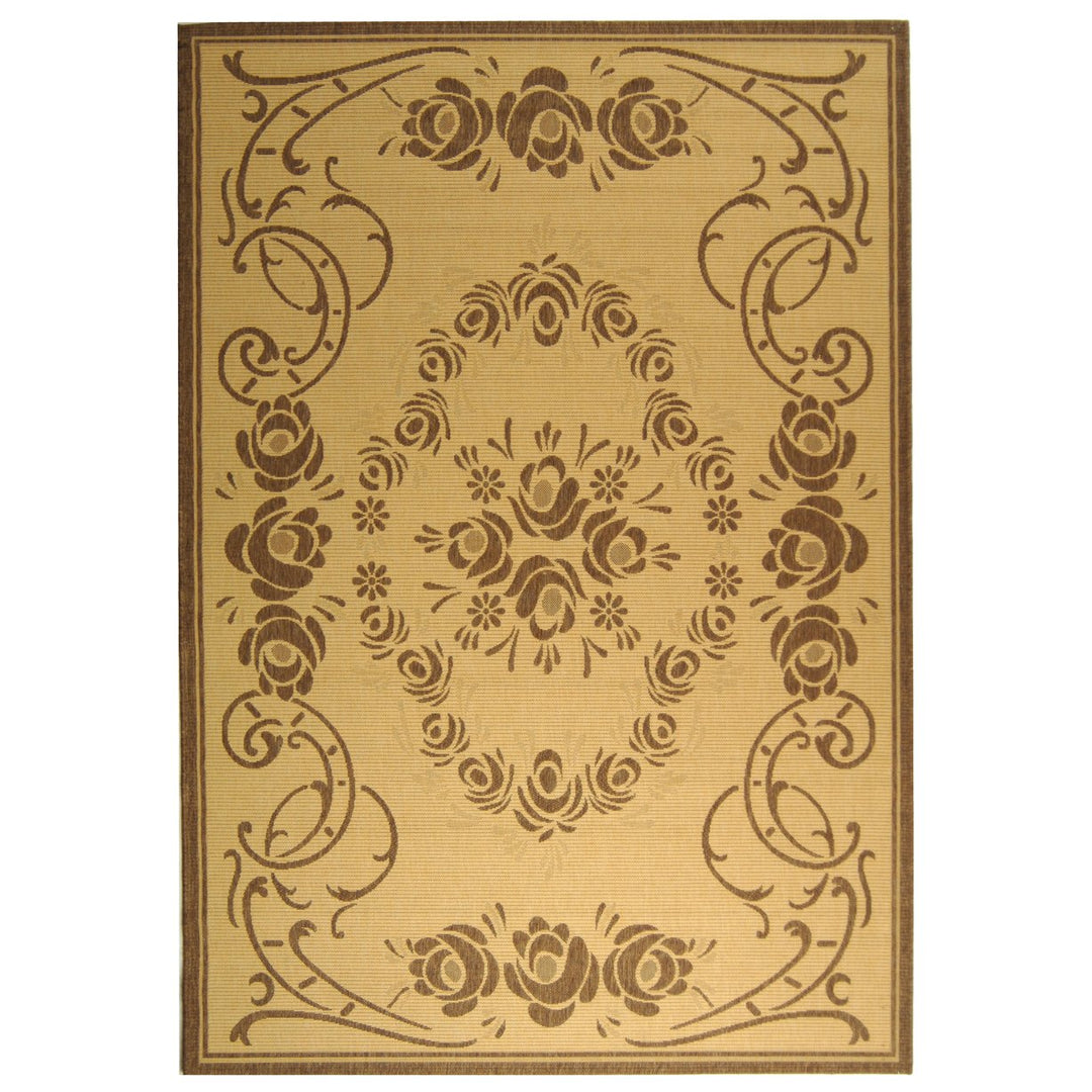 SAFAVIEH Outdoor CY1893-3001 Courtyard Natural / Brown Rug Image 1